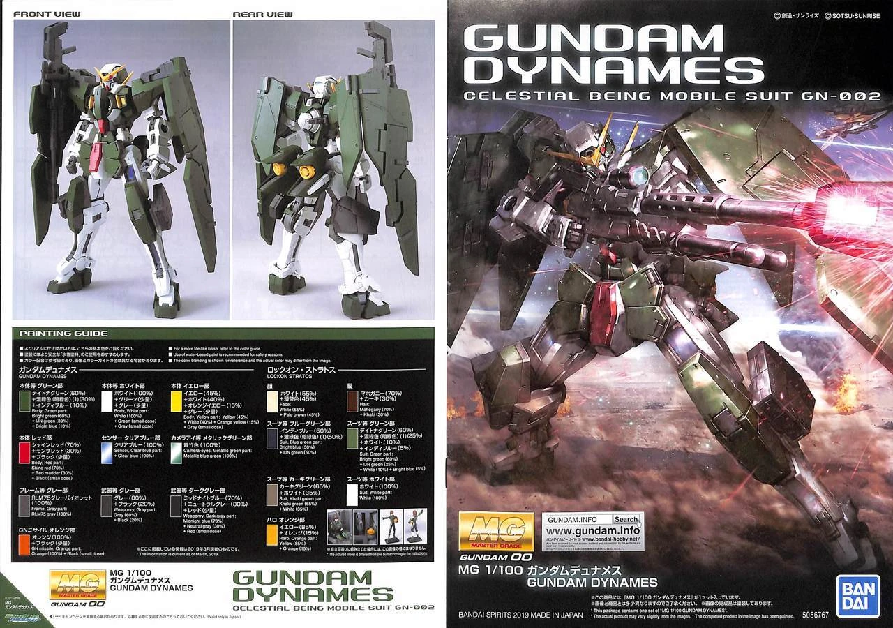 BANDAI GUN64391 GUNPLA MG 1/100 GUNDAM DYNAMES 11 BANDAI GUN64391 GUNPLA MG 1/100 GUNDAM DYNAMES – Image 9